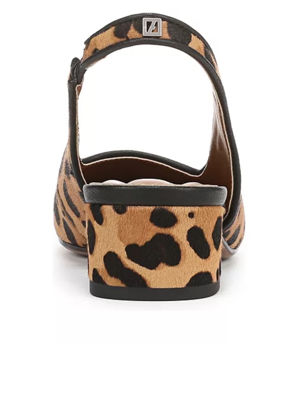 Franco Sarto Leopard Print Slingback Pointed Toe Mules - Tan & Black - Picture 5 of 16